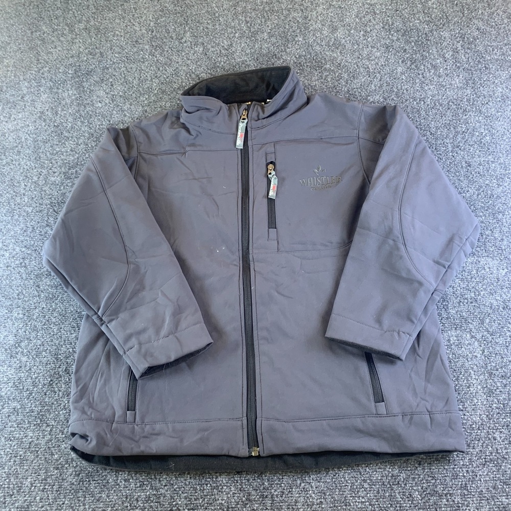 Northern Vibe Whistler Canada Jacket Mens Medium Gray Logo Fleece Lined Full Zip